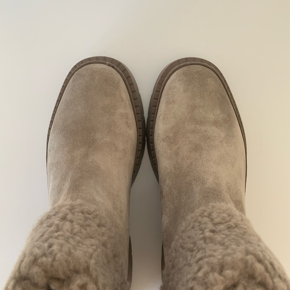 Marc Fisher Vina Light Natural Suede Short Lug Sole Boots Women’s Size 9.5 NWOB - Picture 10 of 16